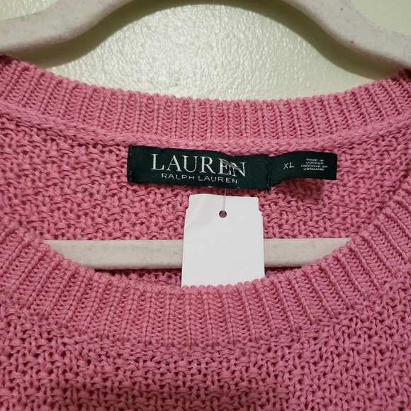 Lauren Ralph Lauren Pink Knit 3/4 Sleeve Sweater - NWT - Picture 4 of 6